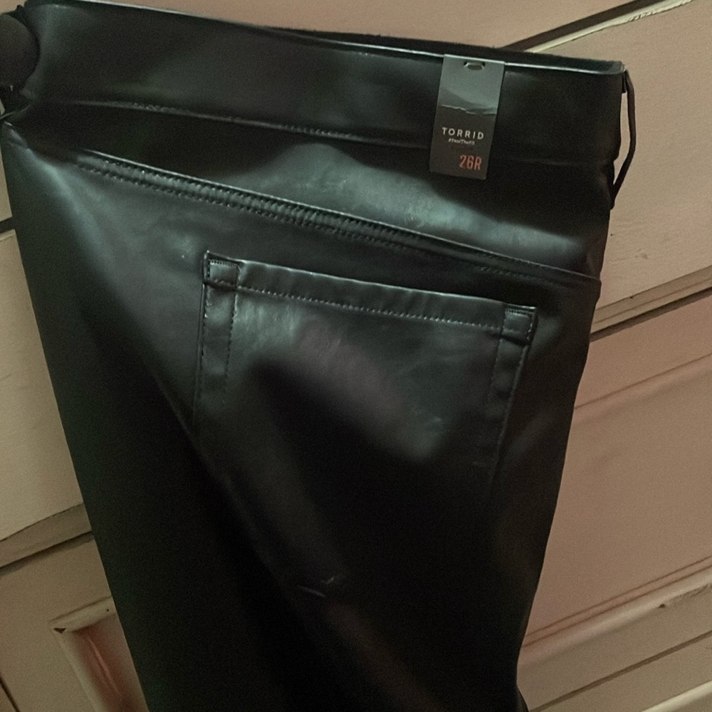 Skinny faux leather high-rise pant